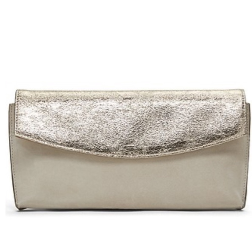 Gold Leather Clutch